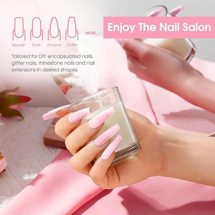 ROSALIND Pearl Pink Poly Extension Gel, 2.7 oz Pink Poly Nail Gel Builder for Nail Art Decoration, Pink Nail Thickening Extension Easy to DIY Use at Home Need UV Lamp