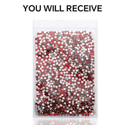 1440Pcs Siam Crystal Rhinestones,Glass Flatback Rhinestones Gemstones for Nail Face Makeup Art Crafts Clothes Decoration -(SS3,1.4mm,Siam)
