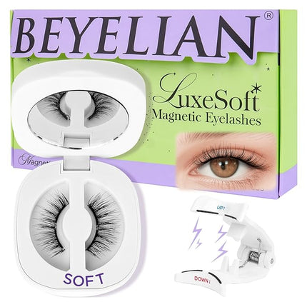 BEYELIAN Magnetic Eyelashes with Applicator Kit, Upgrade No Glue Needed False Lashes, Reusable Soft Magnetic Lashes for Eye(Lightweight & Comfortable)