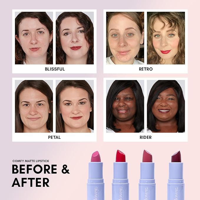 Clover Comfy Matte Lipstick | Non Drying, Moisturizing & Lightweight, High Pigmented Lipstick | Cruelty-Free & Vegan Lip Makeup | Shade - Retro