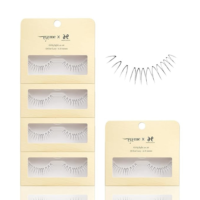 EYEME Eyelash x Artist Collaboration NO.03 – 5 Set Pack, Soft & Natural False Eyelashes, Lightweight Lashes for a Subtle Yet Defined Lash Enhancement, Glue Not Included, K-Beauty