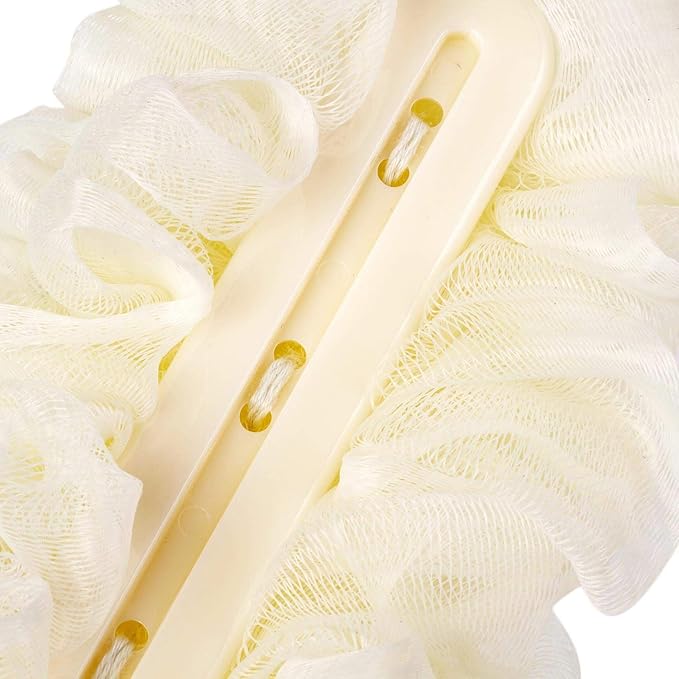 Back Scrubber for Shower, Loofah Long Handle Bath Body Brush, Soft Nylon Mesh Sponge On a Stick for Shower Men Women Kids Elderly, Exfoliating Scrub Cleaning Luffa for All Kinds of Skin(White)