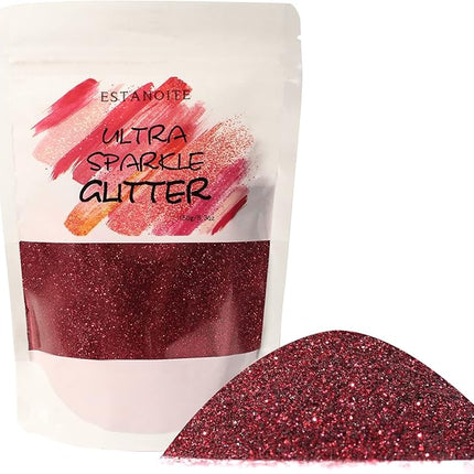 150g Extra Fine Glitter, Holographic Ultra Fine Glitter Powder for Resin, Tumblers, Makeup Face Eye Hair Body, Crafts Painting Arts, Nail Art DIY Decoration (Rosewood Red)