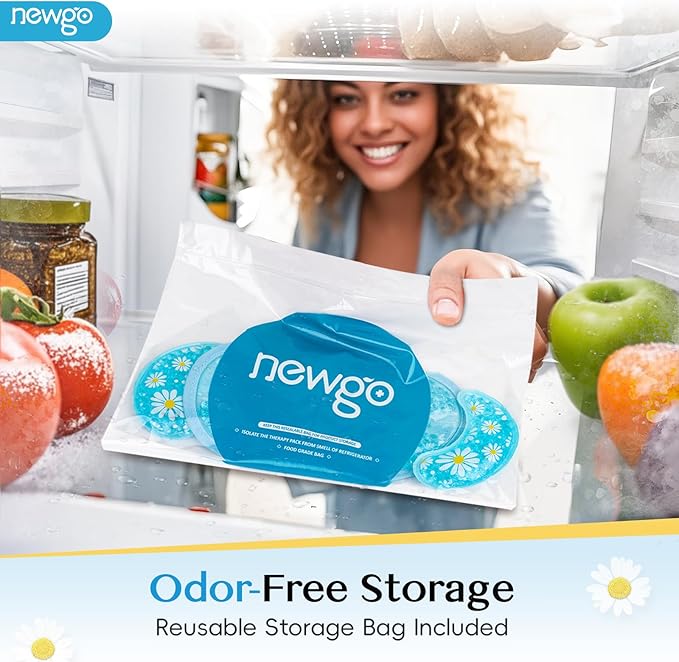 NEWGO Cooling Eye Mask for Puffy Eyes, Cold Eye Mask Eye Ice Pack for After Eyes Surgery, Tension Stress Relief, Itchy Eyes, Headaches, Dark Circles - Blue (1 Set Eye Pad and Eye Mask)