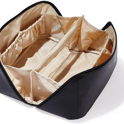 EACHY Travel Makeup Bag,Large Capacity Cosmetic Bags for Women,Waterproof Portable Pouch Open Flat Toiletry Bag Pattern Makeup Bag