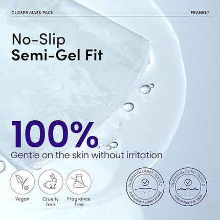 FRANKLY Closer Pore Minimizing Mask – Semi-Gel Face Sheet Mask for Pore Care & Firming | Non-sticky, Lightweight | Korean Skin Care with Collagen, Hyaluronic Acids & Peptides | 0.74 fl oz, 1pc