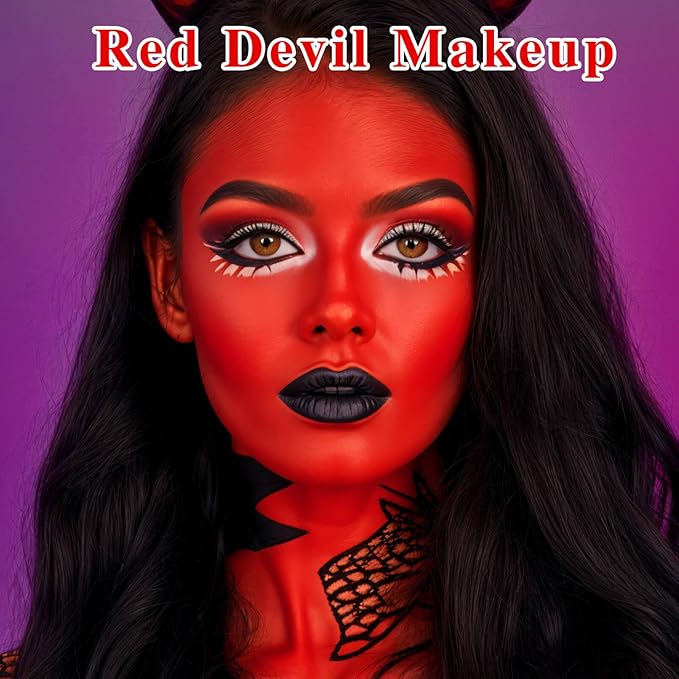 Red Face Paint Stick,Water-Based Red Body Paint Stick,Washable Full-Coverage Halloween Face Painting for Clown Devil Joker Skull Costume,Professional SFX Makeup for Cosplay,1.06 OZ