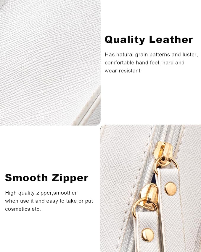 2 Pcs Travel Clear Makeup Bag Set, Clear White Makeup Organizer with Zipper Leather Travel Bags for Toiletries Small Cosmetic Bags for Women Mini Make up Pouch Toiletry Bags Car Essentials