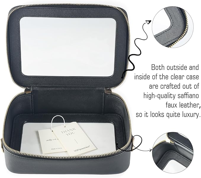 Small Clear Travel Makeup Bag Toiletry Bag Cosmetic Bag Set with Zipper for Women,Waterproof Transparent Makeup Pouch Travel Bag Organizer Case for Toiletries and Car Organization