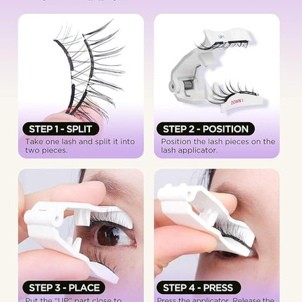 BEYELIAN Magnetic Eyelashes with Applicator, Soft Magnetic Lashes Natural Look Comfortable & Secure Fit Easy to Apply Reusable SME35-2