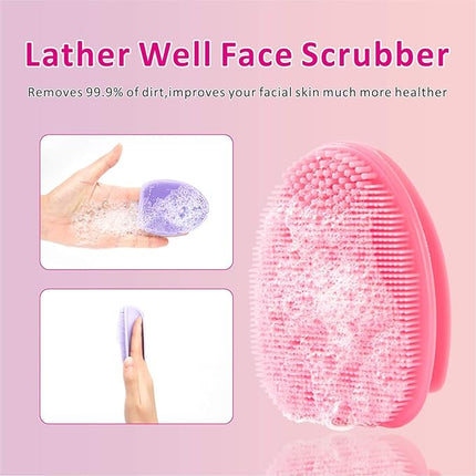 Silicone Face Scrubber,2 Pack Face Scrubber for Women Men, Facial Cleansing Brush Face Exfoliator Scrubber Brushes for Facial Cleansing Exfoliating Blackhead Remover Acne Pore Face Massaging