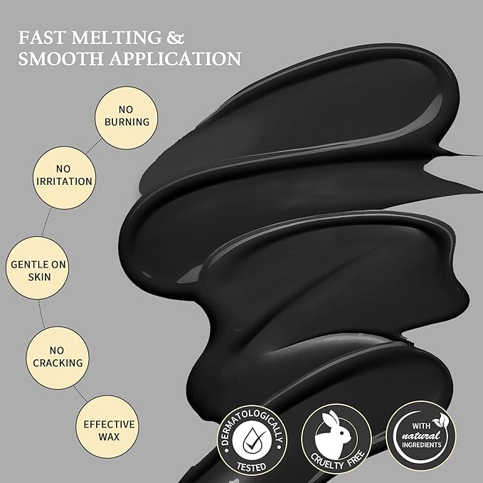 Maxpearl 2.5LB Hard Wax Beads for Hair Removal, Men’s Coarse Hair Formula - Brazilian Waxing, Sensitive Skin, Face, Underarms, Legs, Back, Chest and More, with 20 Applicators, Black