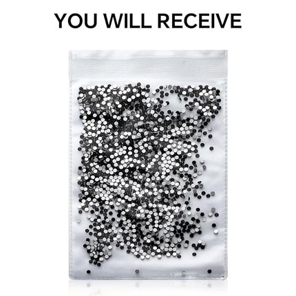 1440Pcs Black Crystal Rhinestones,Glass Flatback Rhinestones Gemstones Small for Nail Face Makeup Art Crafts Clothes Decoration - (SS4,1.6mm,Black)