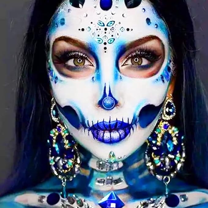 MEICOLY Royal Blue Eye Black Stick,Waterproof Eye Black Baseball Softball Football Lacrosse,Blue Face Body Paint Stick for Halloween SFX Avatar Smurf Mystique Alien SFX Makeup