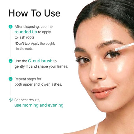 Korean Eyelash Growth Serum | Eyebrow Enhancer for Longer and Thicker | Biotin, Peptides & Centella | Prostaglandin-Free, Non-Irritating | Dual Applicator | Korean Skincare | 0.3 fl oz (10 ml)