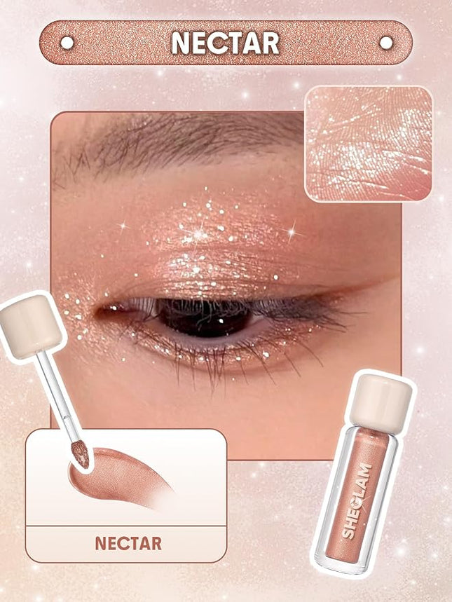 SHEGLAM Airglow Eye Tint 16 Hours Long-Lasting Liquid Eyeshadow Shimmer High-Impact Color Single Eyeshadow - Nectar