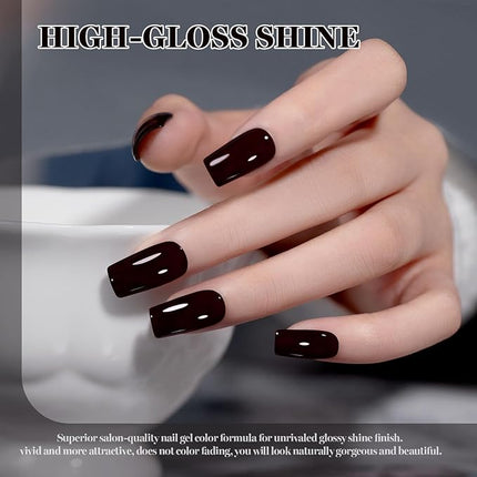 RARJSM Black Cherry Red Gel Nail Polish 1PCS 15ML Long Lasting Opaque Milky Deep Dark Red Creamy Gelpolish Soak off U V Curing Required Nail Art French Manicure Salon DIY at Home