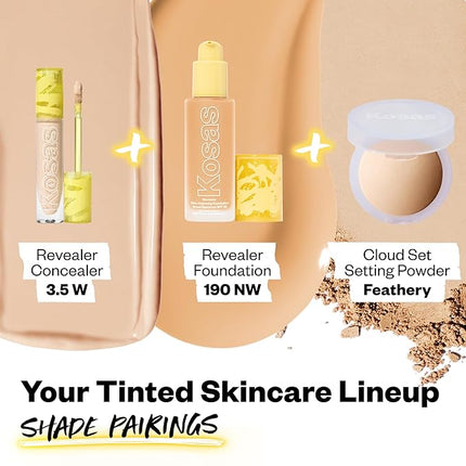 Kosas Revealer Concealer - Medium Coverage Makeup with Hyaluronic Acid, Conceals Dark Circles Under Eyes, Dark Spots and Blemishes + Brightens, Hydrates, Long-Lasting & Vegan,(Tone 3.5 W)