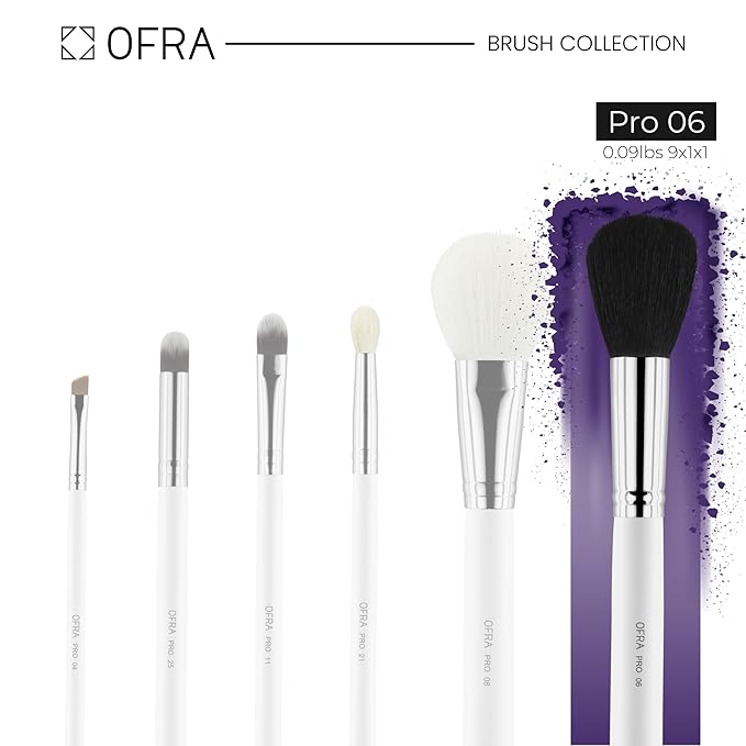 OFRA Makeup Brush #6 Powder - Powder Brush for Pressed, Loose Setting, Blush, Bronzer and Contour - Fluffy Makeup Brush