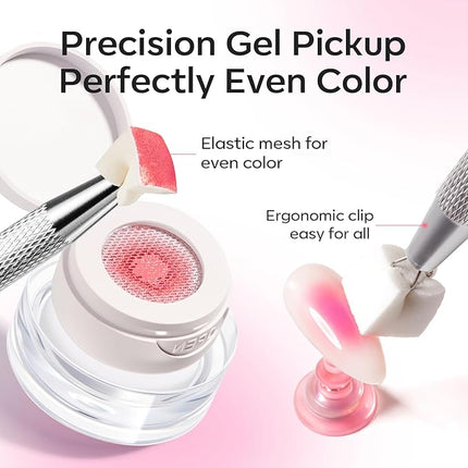 modelones Pat Paint Gel Nail Polish, 2 Colors Soak Off UV Patting Gel Polish Pigmented Colors for Ombre & Gradient & Blush Blooming & French Tip Nail Art, Ivory Blush