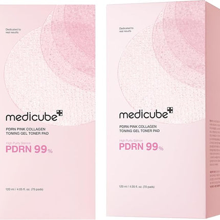 medicube Toner Pads Salmon DNA PDRN Pink Collagen Jelly Pad | Korean Gel Toner Pad | Niacinamide, Madecassoside, Retinol | Soothing, Radiance, Uneven Skin Tone | Korean Skin Care | 70 Pads (1 Pack)
