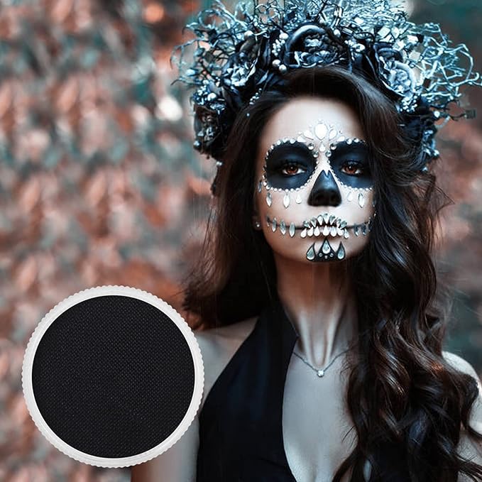 Go Ho Black and White Face Body Paint for Halloween Makeup,Cream to Gel Highly Pigmented Water Based Body Paint,Cosplay SFX Skeleton Vampire Zombie Clown Makeup