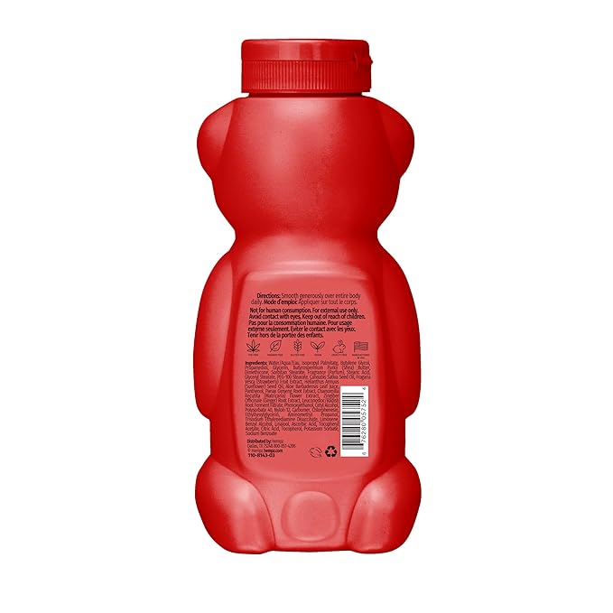 Hempz Limited Edition Strawbeary Body Moisturizer, Hydrating and Nourishing Lotion, Cute Fall Bear, Giftable for Women and Teens, 11.7 oz.