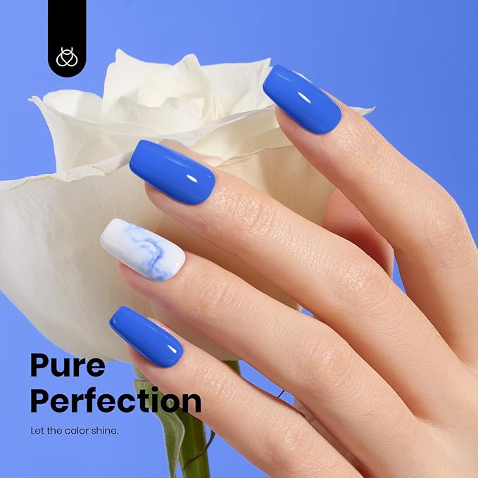 Beetles Blue Gel Polish - 15ml Hema Free Abyss Halo Blue Gel Polish Soak off Uv Led Lamp Nail Art Colorful Bottle All Season Manicure Gifts for Women