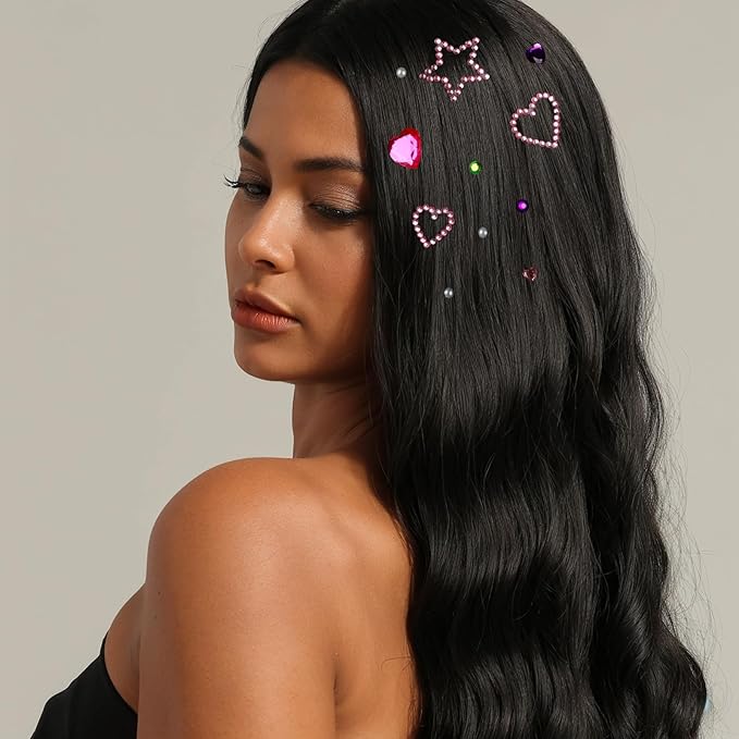 Teenitor Face Gems for Makeup, Self Adhesive Festival Jewels, Hair Gems, 4 Sheets Rhinestone Stickers for Face, Eye, Makeup, Body