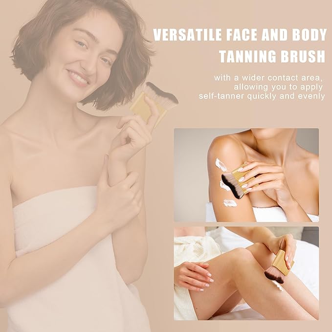 3 Pcs Self Tanner Brush Self Tanning Brush for Self Tan Brushes Kabuki Body Brushes for Self Tanner Back Applicator Self Tan Blending Makeup brush Self Tanner Face Brushes Back Lotion Applicator