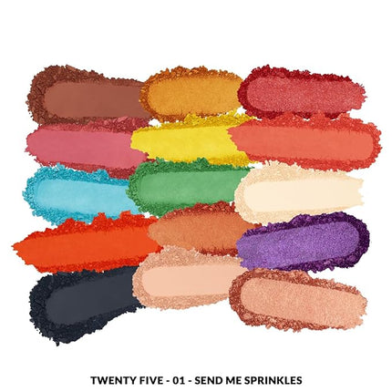 Kimchi Chic Beauty Twenty Five Eyeshadow Palette - 25 Matte & Shimmer Shades, Cruelty Free & Vegan Send Me Sprinkles 0.5oz