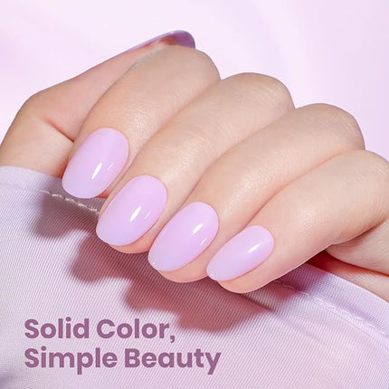Beetles Purple Gel Nail Polish - Souffle Purple Gel Polish 15ML/0.51Fl Oz, Same Color Same Bottle, Soak Off UV LED Lamp Pastel Nail Art, Long-Lasting Manicure Salon DIY Home Spring Nails
