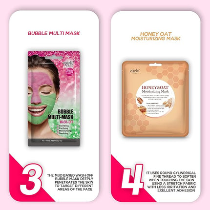 Epielle Best of K-Beauty Kit, 6 Home Spa Essentials, At-Home Spa Kit for Radiant Skin, Self Care Gifts for Women, Korean Skin Care Set, Stocking Stuffers