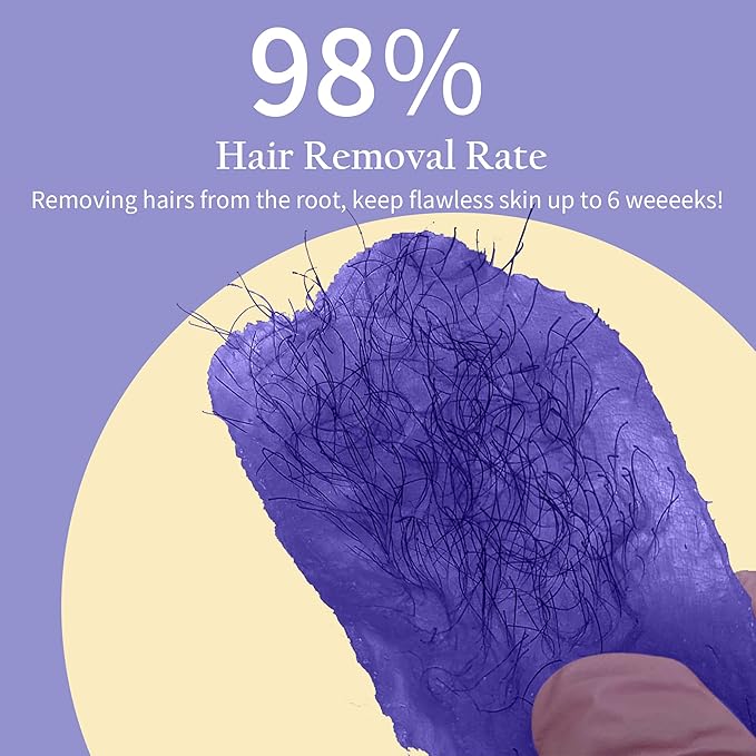 Maxpearl Hard Wax Beads, Pack of 3 Hair Removal Wax Beans Refill - Brazilian, Bikini Waxing, Face, Eyebrows, Underarms, Arms, Chest, Back, Legs - Lavender Formula, 300g