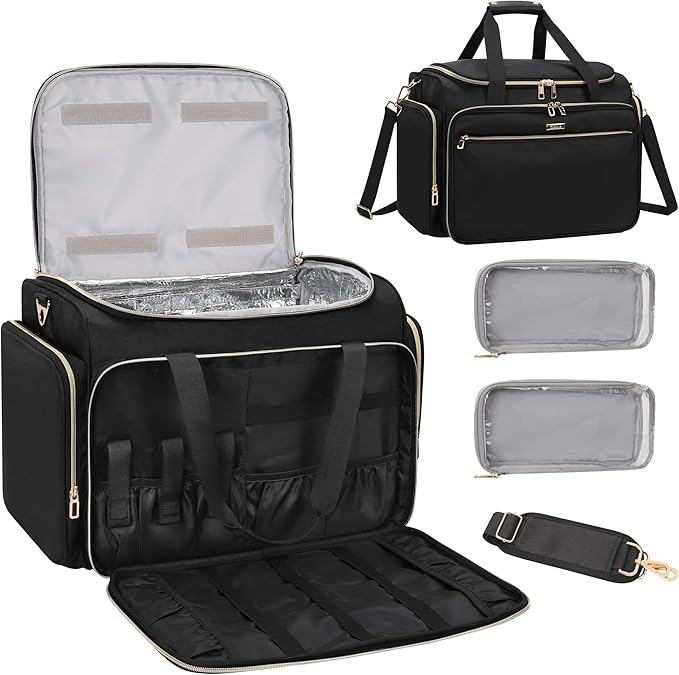 MONSTINA Professional Hairstylist Traveling Bag with Two Detachable Small Bags,Hairdressing Bag Makeup Salon Organizer Bag
