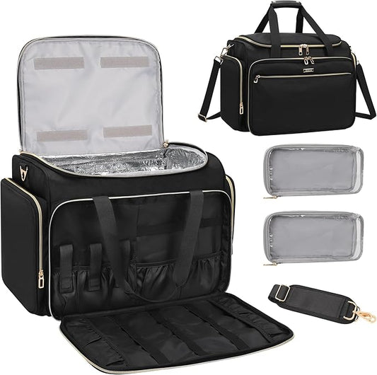 MONSTINA Professional Hairstylist Traveling Bag with Two Detachable Small Bags,Hairdressing Bag Makeup Salon Organizer Bag
