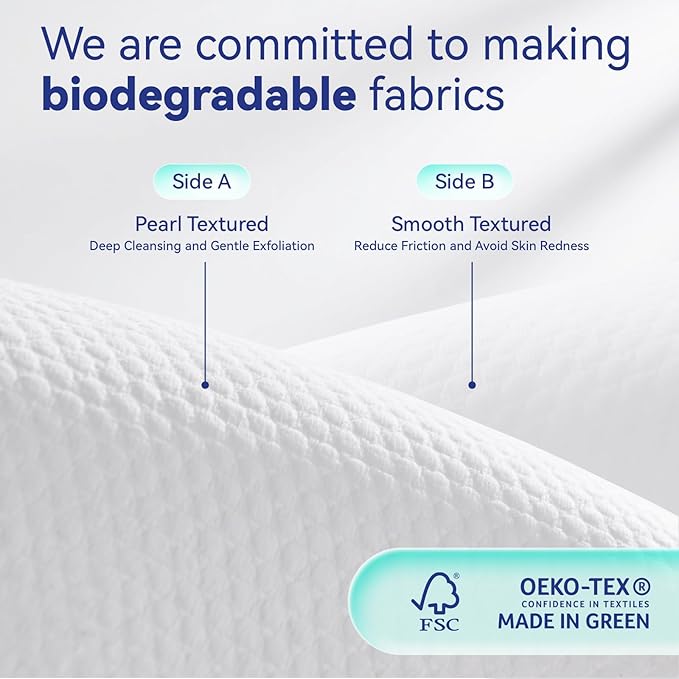 Disposable Face Towels,Ultra Thick Face Towelettes XL, Lint-Free Facial Wipes for Makeup Removal & Gentle Skin Care,10"×12",100 Count,Pearl-textured