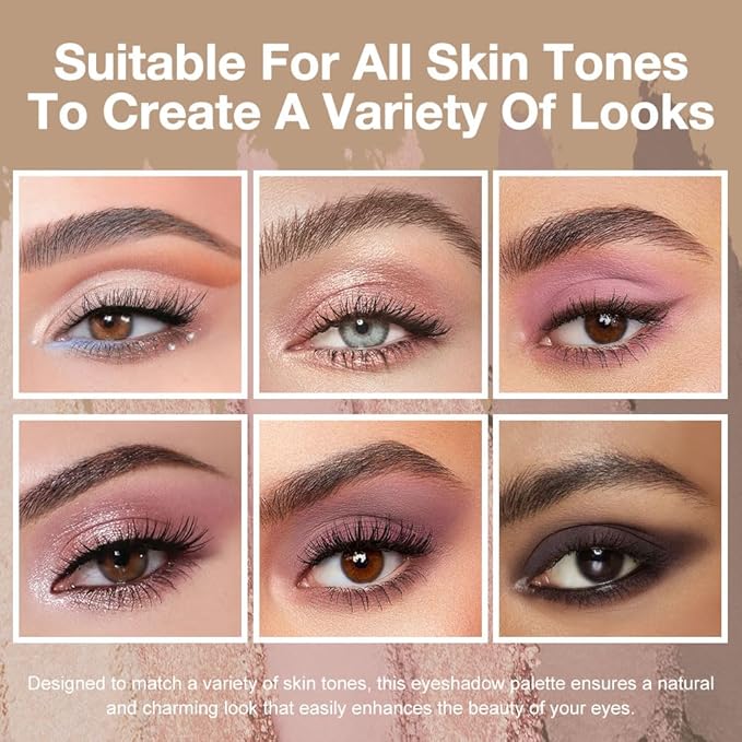 Kaely 6 Colors Mini Pink Eye Shadow Palette Makeup, Neutral Matte Shimmer Eyeshadow Palette for Older Women Highly Pigmented Waterproof, paleta de sombras de ojos, Vegan & Cruelty-free, 07