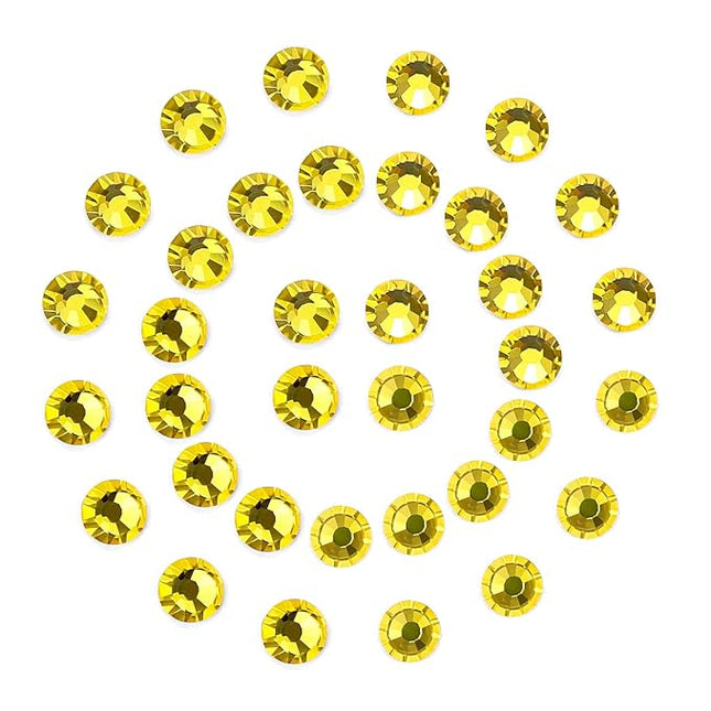 1440Pcs Lemon Yellow Crystal Rhinestones,Glass Flatback Rhinestones Gemstones Mini for Nail Face Makeup Art Crafts Clothes Decoration- (SS4, 1.6mm,Lemon Yellow)