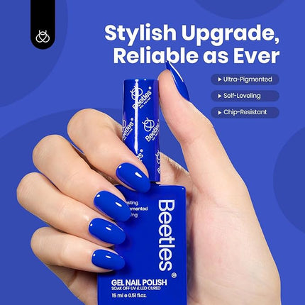 Beetles Blue Gel Nail Polish 15ml Royal Blue Color Noble Night Nail Polish Soak Off Uv LED Nail Lamp Gel Polish Manicure Salon DIY Home Paulina Lapis Colorful Bottle