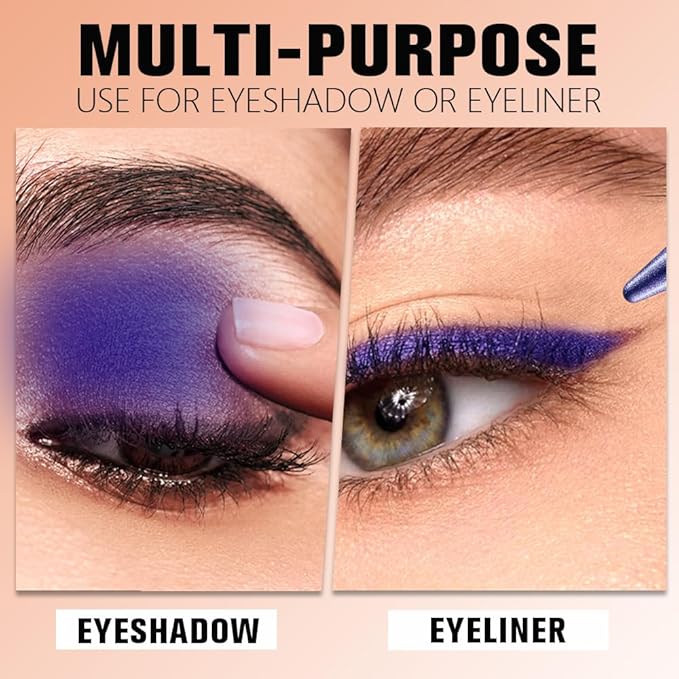 AMY'S DIARY Purple Eye shadow & Eyeliner Stick 2-in-1, Cream Eyeshadow Pencil + Gel Eyeliner | Waterproof, Smudge-Proof Eye Makeup Crayon for woman, Face & Lip | Twist-Up Eye Shadow Pen