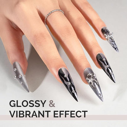 MelodySusie Sliver Glitter Gel Nail Polish,0.5fl oz Soak Off UV LED Sliver Sparkle Glitter Gel Polish Gift for Women Nail Art Manicure Salon DIY Nail Design Decoration at Home-1659