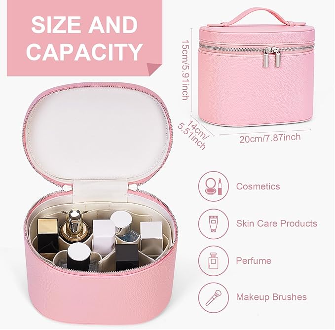 YFGBCX Makeup Bag Vanity Case with Removable Divider Travel Toiletry Bag Portable Cosmetic Bag Makeup Organizer Case