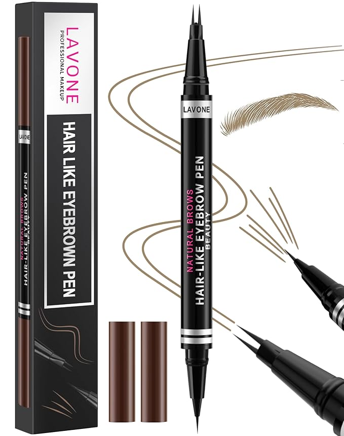 Eyebrow Pencil, 2-in-1 Waterproof Eyebrow Pen, with 2 Tip Microblading Eyebrow Pencil and Ultra-Precise Brow Pencil, with Eyebrow Brush, Eyebrow Pencils for Women,Natural Hair-Like Brows-Dark Blonde