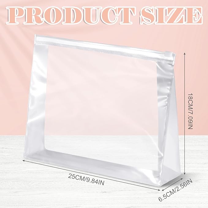 Xuniea 100 Pcs Mini Clear Makeup Bag PVC Small Travel Toiletry Organizer Pouches Bulk Waterproof Transparent Plastic Cosmetic Bag with Zipper for Women Men Travel(9.8'')