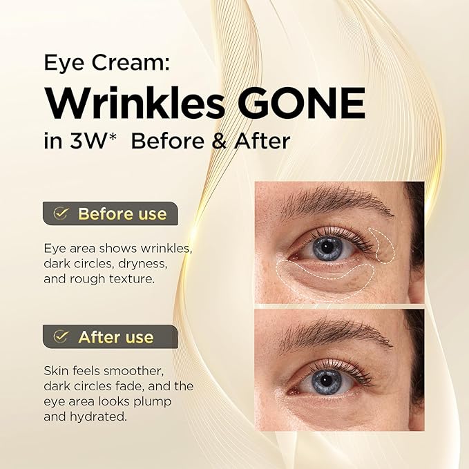 ASAMO Retinol Eye Cream – Retinol and Peptides for Fine Lines, Puffiness, and Under-Eye Shadows, Anti Aging, Eye Care Daily Wrinkle Cream,1.06 fl.oz