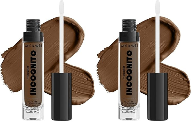 wet n wild Mega Last Incognito All-Day Full Coverage Liquid Matte Concealer Deep Sand, (1114055) (Pack of 2)