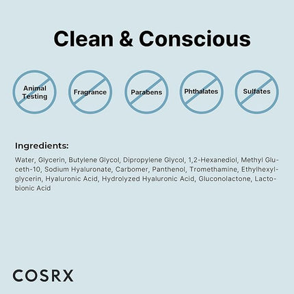 COSRX Hydrium Triple Hyaluronic Moisture Ampoule, 40ml / 1.35 fl.oz | Hyaluronic Acid Viscous Serum | Korean Skin Care, Animal Testing Free, Paraben Free