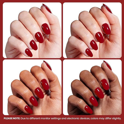 Beetles Red Gel Polish - Scarlet Confidence 15ML/0.51Fl Oz,Hema Free Red Gel Nail Polish, Same Color Same Bottle, Soak Off UV LED Lamp Nail Art, Long-Lasting Manicure Salon DIY Home Valentines Nails