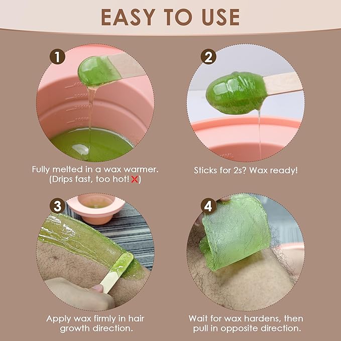 KOTAMU Waxing Beads for Women & Men, 2.5lb Hard Wax Beads for Hair Removal, Aloe Vera Wax Beans Bulk with 30 Wax Sticks Suitable for Sensitive Skin,Arm,Leg,Thick,Stubborn Hair,Home & Salon Waxing